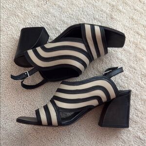 Donald J. Pliner Black and Cream Heels
